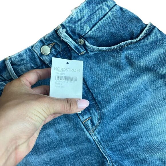 NWT GOOD AMERICAN WOMENS BERMUDA DENIM FRAYED SUMMER SHORTS SIZE 0/25 - Picture 9 of 11